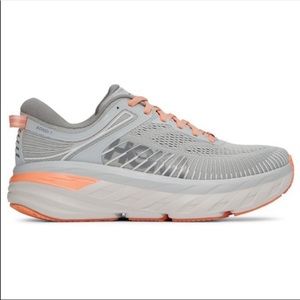 Hoka One One Women Bondi 7 HARBOR MIST / SHARKSKIN running walking shoe size 6.5